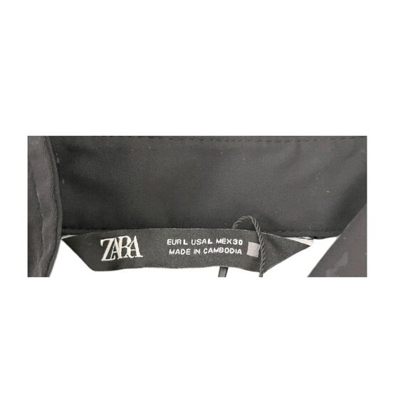 Zara Women Top Blouse Shirt Large L Black Sheer Combination 8372/259 NWT - Picture 3 of 11